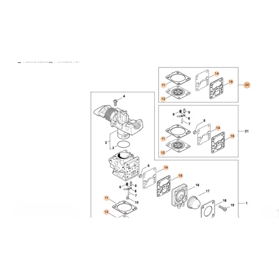 STIHL  Zestaw podzespołów gaźnika 4149 007 1701